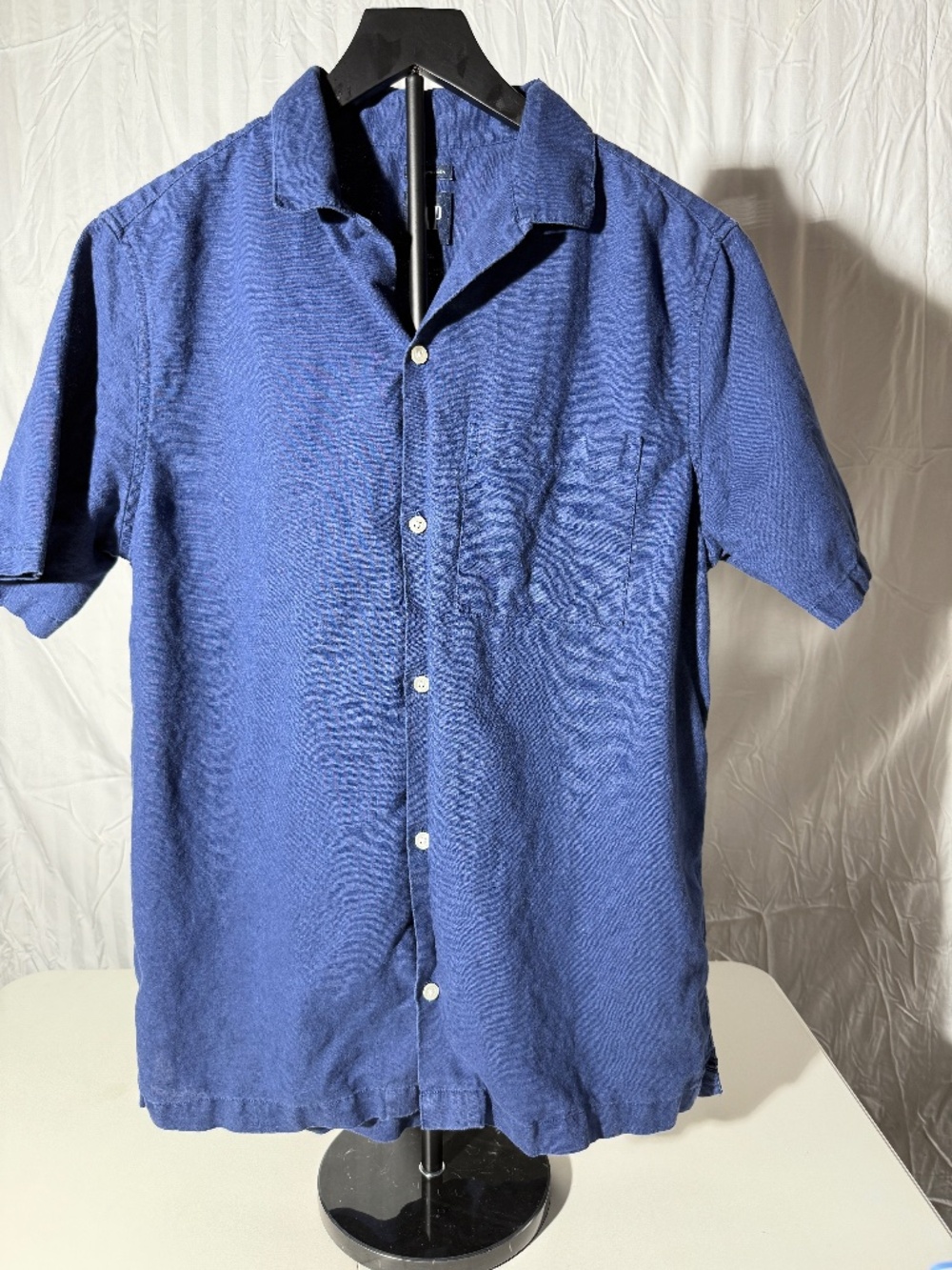 GAP Men’s Blue Short Sleeve Linen Shirt Size Small